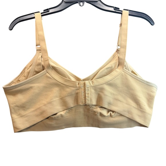 Hofish Nursing Pumping Bra Women XXL Tan Seamless Hands Free Maternity Comfort - Picture 2 of 7